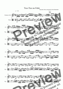 page one of Tico Tico for Clarinet and Viola Duet