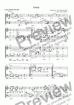 page one of Amen (SATB)