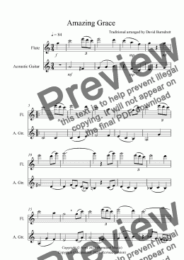 page one of Amazing Grace for Flute and Guitar Duet