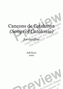 page one of Cançons de Catalunya  (carillon)