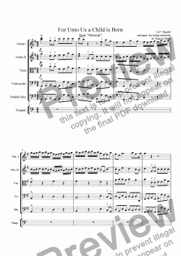 page one of "For Unto Us a Child is Born" from "Messiah"