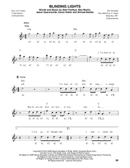 page one of Blinding Lights (Harmonica)