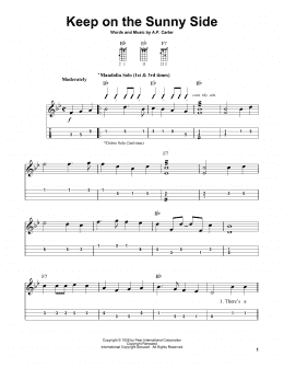 page one of Keep On The Sunny Side (Mandolin)