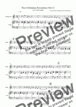 page one of 2 Christmas Favourites (volume one) for Euphonium and Piano