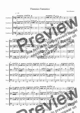 page one of Flamenco Fantastico for Trombone Quartet