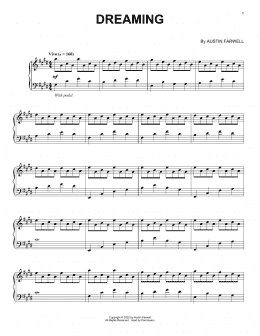 page one of Dreaming (Piano Solo)