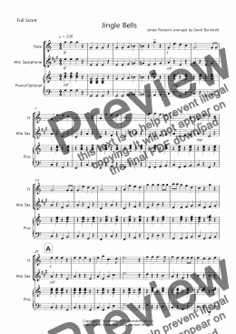 page one of Jingle Bells for Flute and Alto Saxophone Duet