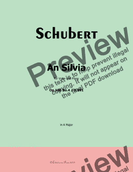 page one of Schubert-An Silvia, in A Major