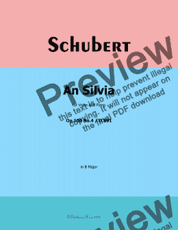 page one of Schubert-An Silvia, in B Major