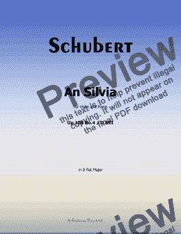 page one of Schubert-An Silvia, in D flat Major