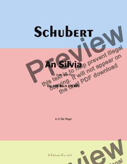 page one of Schubert-An Silvia, in A flat Major