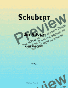 page one of Schubert-An Silvia, in F Major