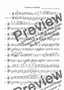 page one of Chanson de Matin for Flute and Trumpet Duet