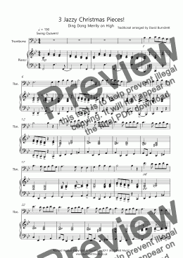 page one of 3 Jazzy Christmas Pieces! for Trombone and Piano