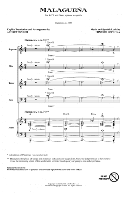 page one of Malagueña (SATB Choir)