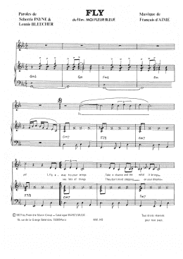 page one of Fly (Piano & Vocal)