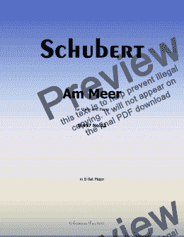 page one of Schubert-Am meer, in D flat Major