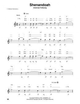 page one of Shenandoah (Harmonica)