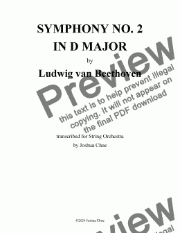 page one of Symphony No. 2 in D Major, Op. 36