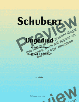 page one of Schubert-Ungeduld, in A Major