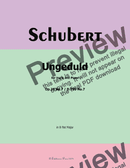 page one of Schubert-Ungeduld, in B flat Major