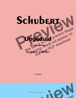 page one of Schubert-Ungeduld, in B Major