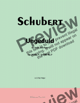 page one of Schubert-Ungeduld, in D flat Major