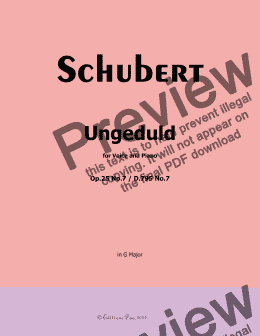 page one of Schubert-Ungeduld, in G Major