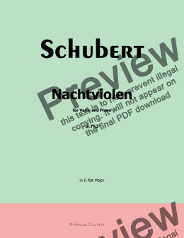 page one of Schubert-Nachtviolen, in D flat Major