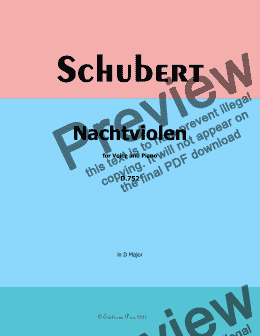 page one of Schubert-Nachtviolen, in D Major