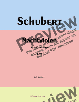 page one of Schubert-Nachtviolen, in E flat Major