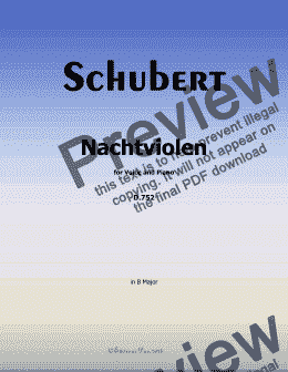 page one of Schubert-Nachtviolen, in B Major