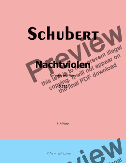 page one of Schubert-Nachtviolen, in A Major