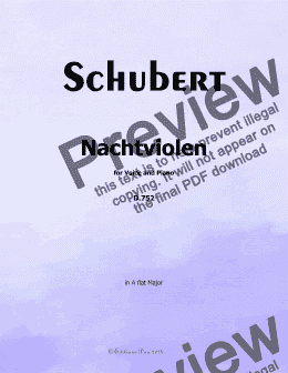 page one of Schubert-Nachtviolen, in A flat Major