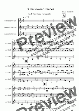 page one of 3 Halloween Pieces for Guitar Trio