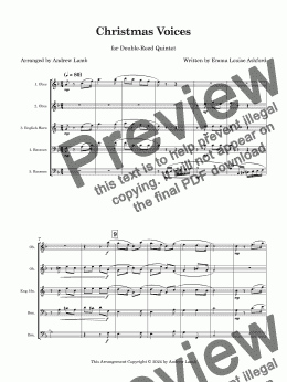 page one of Emma Louise Ashford | Christmas Voices | for Double-Reed Quintet