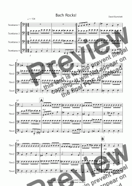 page one of Bach Rocks! for Trombone Quartet