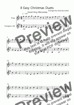 page one of 8 Easy Christmas Duets for Flute and Trumpet