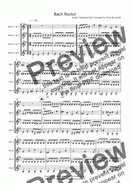 page one of Bach Rocks! for Horn Quartet