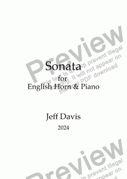 page one of English Horn Sonata 