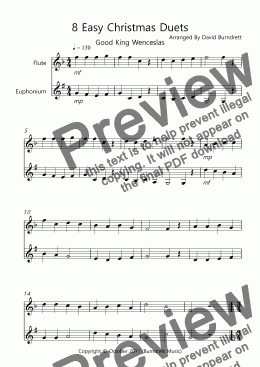 page one of 8 Easy Christmas Duets for Flute and Euphonium