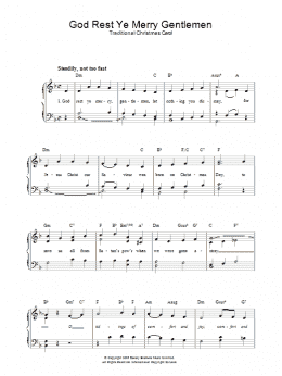 page one of God Rest Ye Merry, Gentlemen (Easy Piano)