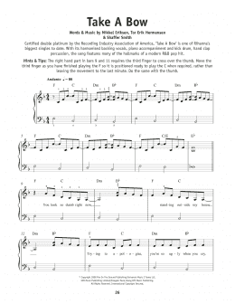 page one of Take A Bow (Really Easy Piano)