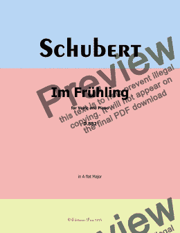 page one of Schubert-Im Fruhling, in A flat Major