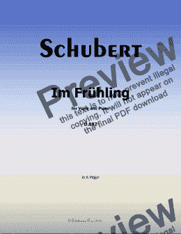 page one of Schubert-Im Fruhling, in A Major