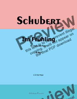 page one of Schubert-Im Fruhling, in B flat Major