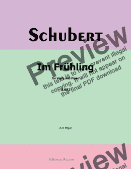 page one of Schubert-Im Fruhling, in B Major