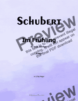 page one of Schubert-Im Fruhling, in G flat Major