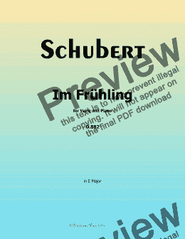 page one of Schubert-Im Fruhling, in E Major