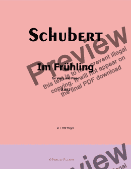 page one of Schubert-Im Fruhling, in E flat Major